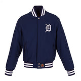 Detroit Tigers JH Design Women's Embroidered Logo All-Wool Jacket - Navy - J.H. Sports Jackets
