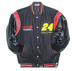 Jeff Gordon Wool & Leather Sleeves Reversible Jacket - Black - J.H. Sports Jackets