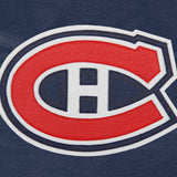 Montreal Canadiens Full Leather Jacket - Navy - J.H. Sports Jackets