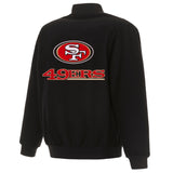 San Francisco 49ers Reversible Wool Jacket - Black - J.H. Sports Jackets