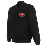 San Francisco 49ers Reversible Wool Jacket - Black - J.H. Sports Jackets