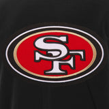 San Francisco 49ers - JH Design Reversible Fleece Jacket with Faux Leather Sleeves - Black/White - J.H. Sports Jackets