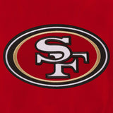 San Francisco 49ers  JH Design Lightweight Nylon Bomber Jacket – Red - J.H. Sports Jackets