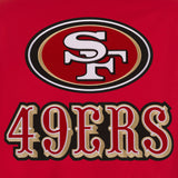 San Francisco 49ers Poly Twill Varsity Jacket - Red - J.H. Sports Jackets