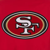 San Francisco 49ers Poly Twill Varsity Jacket - Red - J.H. Sports Jackets