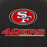 San Francisco 49ers Poly Twill Varsity Jacket - Black - J.H. Sports Jackets