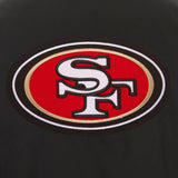 San Francisco 49ers Poly Twill Varsity Jacket - Black - J.H. Sports Jackets