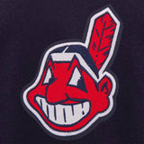 Cleveland Indians JH Design Women's Embroidered Logo All-Wool Jacket - Navy - J.H. Sports Jackets