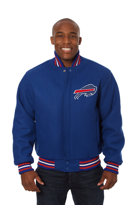 Buffalo Bills JH Design Wool Handmade Full-Snap Jacket - Royal - J.H. Sports Jackets