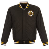 Boston Bruins Commemorative Reversible Wool Championship Jacket - Black - J.H. Sports Jackets