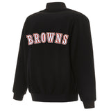 Cleveland Browns Reversible Wool Jacket - Black - J.H. Sports Jackets