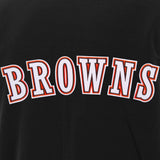Cleveland Browns - JH Design Reversible Fleece Jacket with Faux Leather Sleeves - Black/White - J.H. Sports Jackets