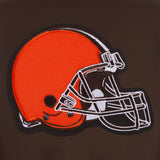 Cleveland Browns Poly Twill Varsity Jacket - Brown - J.H. Sports Jackets