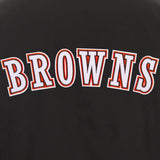 Cleveland Browns Poly Twill Varsity Jacket - Black - J.H. Sports Jackets