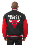 Chicago Bulls Embroidered Handmade Wool Jacket - Black/Red - J.H. Sports Jackets
