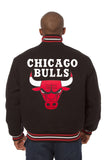 Chicago Bulls Embroidered Handmade Wool Jacket - Black - J.H. Sports Jackets