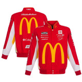 Nascar Bubba Wallace McDonald Twill Jacket JH Design Red-White - J.H. Sports Jackets