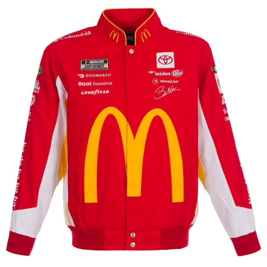 Nascar Bubba Wallace McDonald Twill Jacket JH Design Red-White