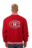 Montreal Canadiens JH Design Wool Handmade Full-Snap Jacket - Red - J.H. Sports Jackets