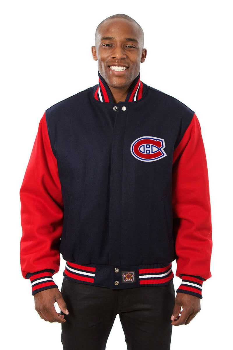 Montreal Canadiens Embroidered Wool Jacket - Navy/Red | J.H.