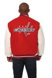 Washington Capitals Two-Tone Wool and Leather Jacket-Red/White - J.H. Sports Jackets