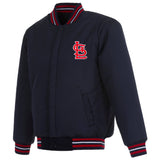 St. Louis Cardinals Reversible Wool Jacket - Black - J.H. Sports Jackets