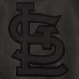 St. Louis Cardinals Full Leather Jacket - Black/Black - J.H. Sports Jackets