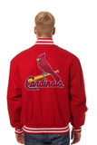 St. Louis Cardinals Wool Jacket w/ Handcrafted Leather Logos - Red - J.H. Sports Jackets