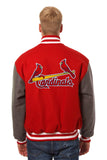 St. Louis Cardinals Embroidered Wool Jacket - Red/Charcoal - J.H. Sports Jackets
