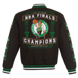 Boston Celtics Commemorative Reversible Wool Championship Jacket - Black - J.H. Sports Jackets