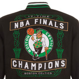 Boston Celtics Commemorative Reversible Wool Championship Jacket - Black - J.H. Sports Jackets