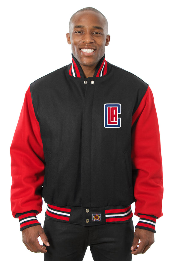 Los Angeles Clippers Handmade Domestic Wool Jacket-Black/Red - J.H. Sports Jackets