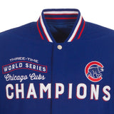 Chicago Cubs Commemorative Reversible Wool Championship Jacket - Royal - J.H. Sports Jackets