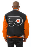Philadelphia Flyers Handmade All Wool Two-Tone Jacket - Black/Orange - J.H. Sports Jackets