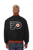 Philadelphia Flyers JH Design Wool Handmade Full-Snap Jacket - Black - J.H. Sports Jackets