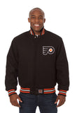 Philadelphia Flyers Embroidered Wool Jacket - Black - J.H. Sports Jackets
