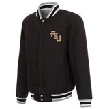 Florida State Seminoles Two-Tone Reversible Fleece Jacket - Gray/Black - J.H. Sports Jackets