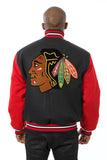Chicago Blackhawks Handmade All Wool Two-Tone Jacket - Black/Red - J.H. Sports Jackets