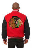 Chicago Blackhawks Handmade All Wool Two-Tone Jacket - Red/Black - J.H. Sports Jackets