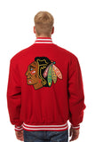 Chicago Blackhawks JH Design Wool Handmade Full-Snap Jacket - Red - J.H. Sports Jackets