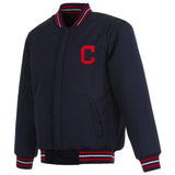 Cleveland Indians Reversible Wool Jacket - Navy - J.H. Sports Jackets