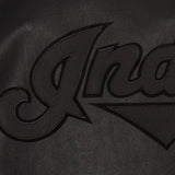 Cleveland Indians Full Leather Jacket - Black/Black - J.H. Sports Jackets