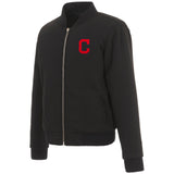 Cleveland Indians JH Design Reversible Women Fleece Jacket - Black - J.H. Sports Jackets