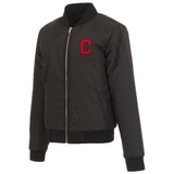 Cleveland Indians JH Design Reversible Women Fleece Jacket - Black - J.H. Sports Jackets
