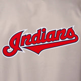 Cleveland Indians Poly Twill Varsity Jacket - Gray/Black - J.H. Sports Jackets