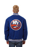 New York Islanders JH Design Wool Handmade Full-Snap Jacket - Royal - J.H. Sports Jackets