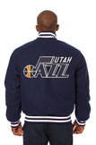 Utah Jazz Embroidered Handmade Wool Jacket - Navy - J.H. Sports Jackets