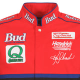 2024 Ken Schrader JH Design NASCAR Bud Black-Red Uniform Full-Snap Jacket - J.H. Sports Jackets