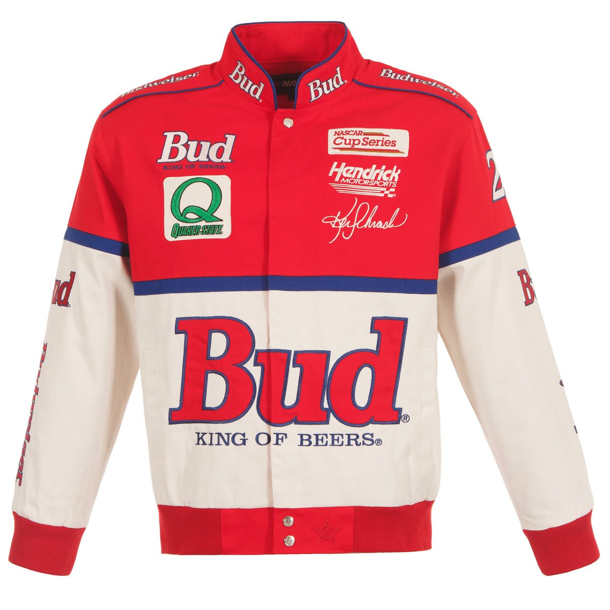 2024 Ken Schrader JH Design NASCAR Bud Red-White Uniform 2024 Ken Schrader JH Design NASCAR Bud Red-White Uniform