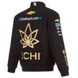 Nascar Kyle Busch JH Design 3Chi Cotton Twill Uniform Full Snap Jacket-Black - J.H. Sports Jackets
